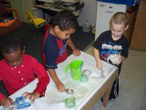 boys fun with bubbles
