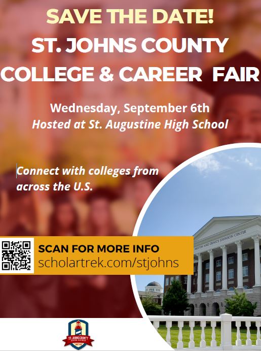 Save the Date! St. Johns County College & Career Fair - Wednesday, September 6th - Hosted at St. Augustine High School