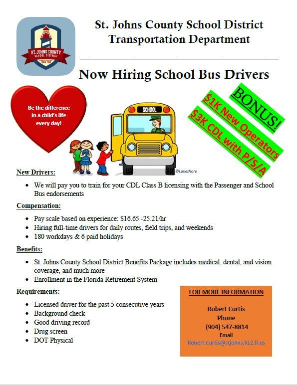 Now Hiring School Bus Drivers