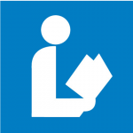 Icon representing person reading book