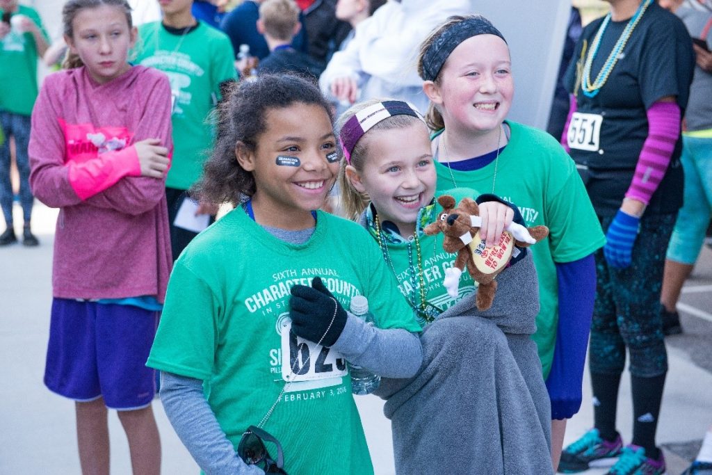 Children having fun at the CHARACTER COUNTS! Six Pillars 6K/3K Run/Walk