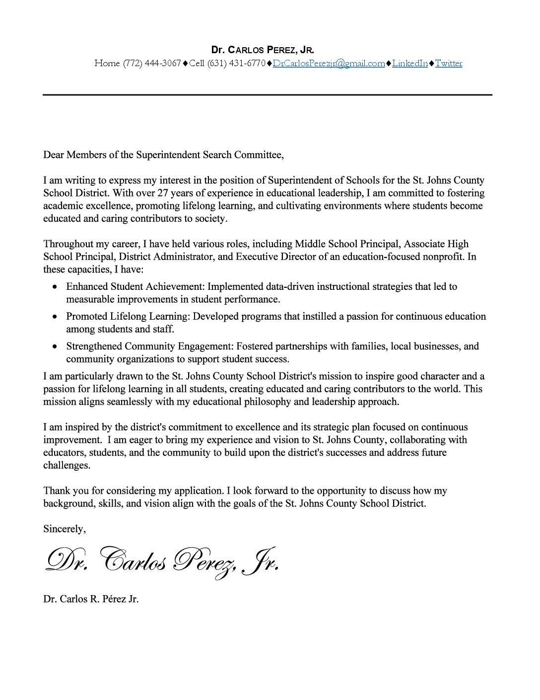 Dr. Carlos Perez Application