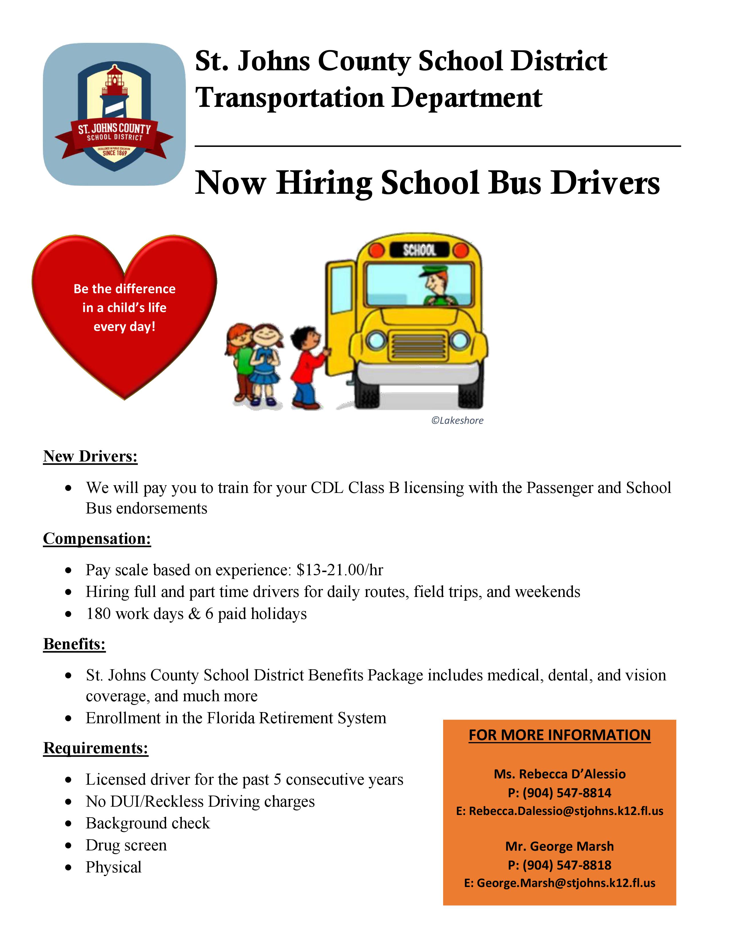 Transportation Department Jobs St. Johns County School District