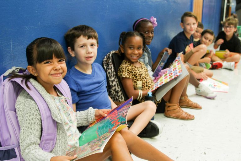 Children on the first day of school