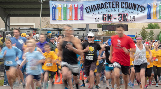 CHARACTER COUNTS! Six Pillars 6K/3K Run/Walk on February 1st