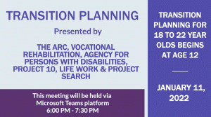 ESE Parent Advisory Virtual Discussion on "Transition Planning" - Jan. 11