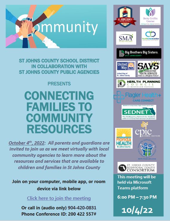 Connecting Families to Community Resources Flyer