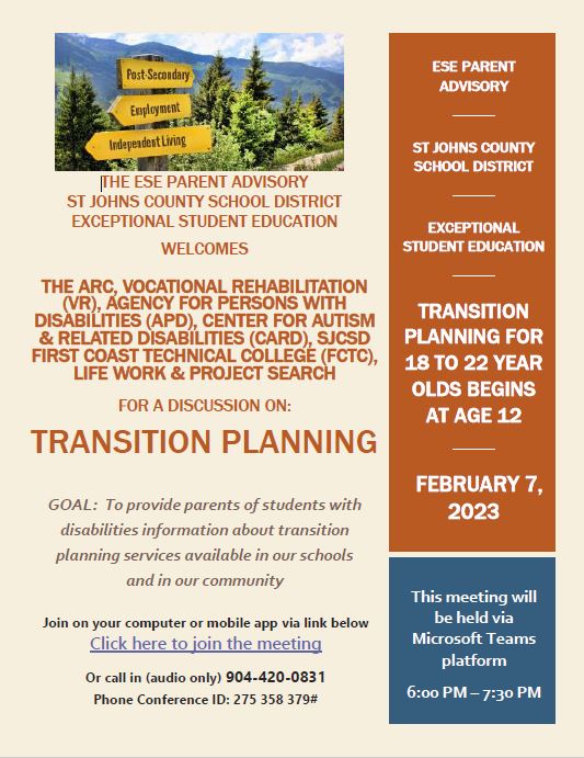 Transition Planning Online Discussion on Feb. 7