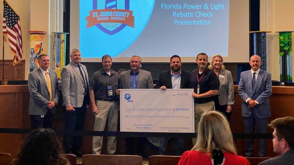 FPL Awards SJCSD A Rebate Over 870 000 St Johns County School District