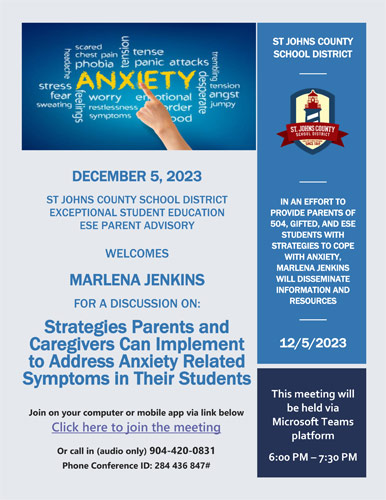 Strategies Parents and Caregivers Can Implement to Address Anxiety Related Symptoms in Their Students