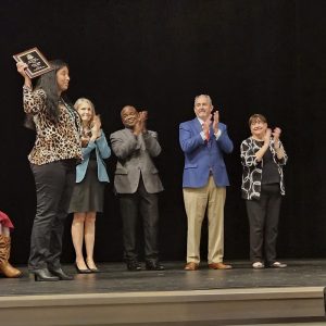 Bus Operator Sylvia Bass received the School-Related Employee of the Year Award for the 2023-2024 school year