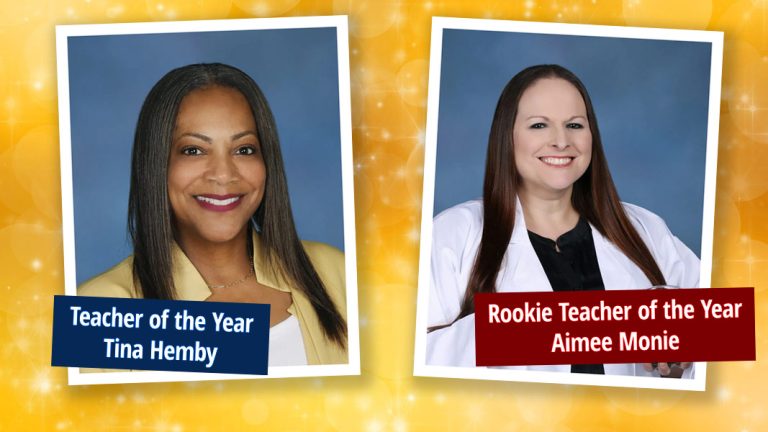 Teacher of the Year Tina Hemby, Rookie Teacher of the Year Aimee Monie