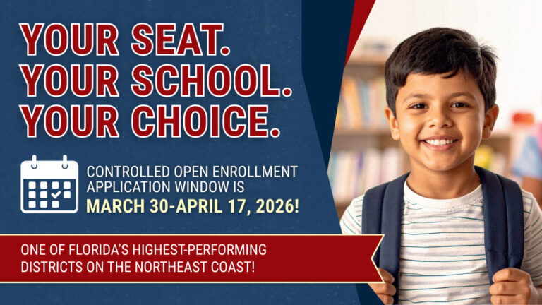Your Seat. Your School. Your Choice. Controlled Open Enrollment application window is March 30 - April 17, 2026!